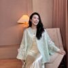Nanyou New Chinese-Style Heavy Embroidery Organza Silk Cardigan Top & Slip Dress