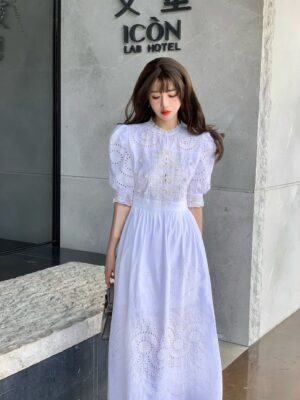 New Chinese-style Celebrity-Inspired Beaded Heavy Embroidered Dress