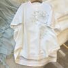 Nanyou New Chinese-Style High-End Women’s Heavy Embroidery Short-Sleeve Silk T-Shirt