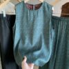 Luxury Light – New Chinese-Style Mulberry Silk Sleeveless Vest Set