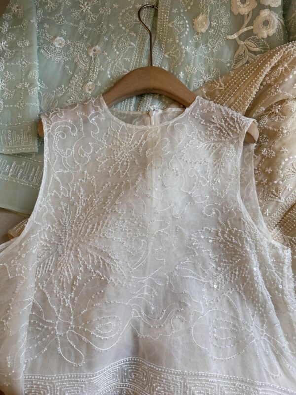 Chinese-Style New Chinese Heavy Embroidery Beaded Sleeveless Shirt