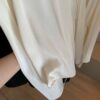 New Chinese-Style Round Neck Long-Sleeve Tie-Waist Silk Shirt