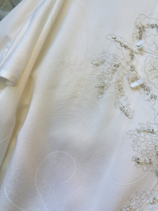 Nanyou New Chinese-Style High-End Women’s Heavy Embroidery Short-Sleeve Silk T-Shirt