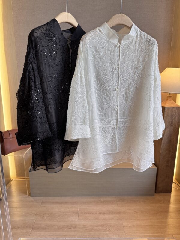 Heavy Chinese-Style Organza High Customization Embroidered Beaded Vest Set