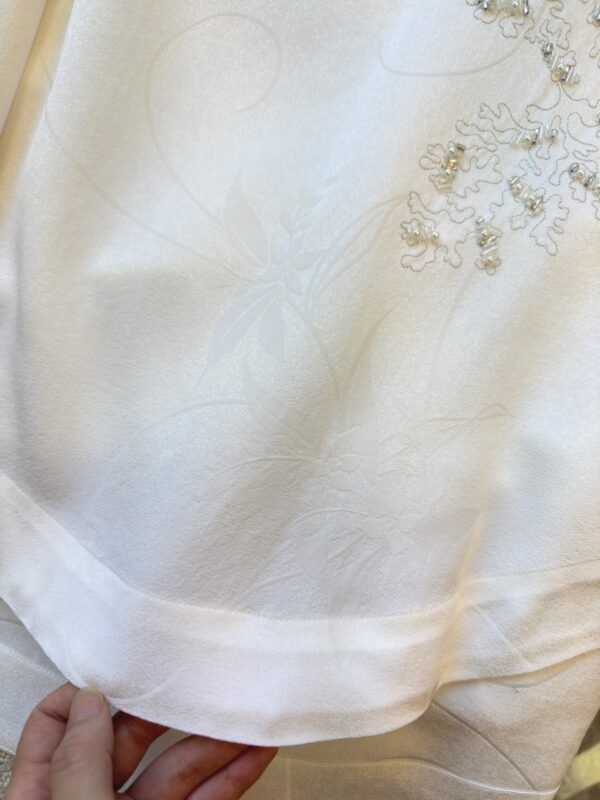 Nanyou New Chinese-Style High-End Women’s Heavy Embroidery Short-Sleeve Silk T-Shirt