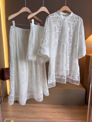 Nanyou New Chinese-Style Heavy Embroidery Openwork Crochet Fashion Set