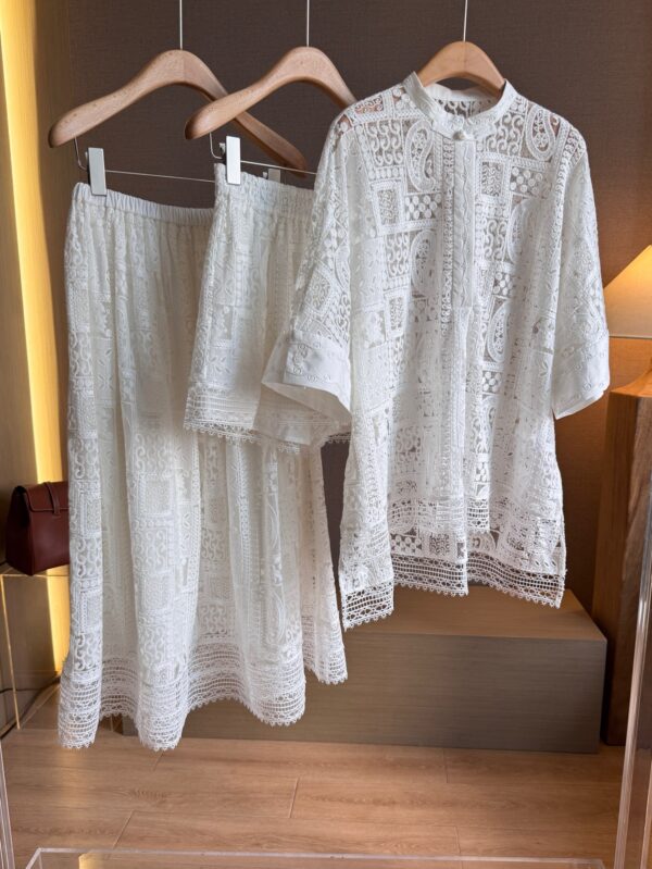 Nanyou New Chinese-Style Heavy Embroidery Openwork Crochet Fashion Set