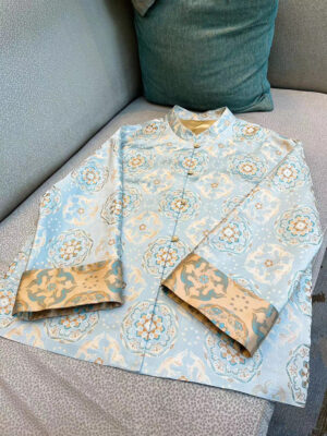 Qian Xiaoping's Treasure Flower and Running Deer Song Jin Jacket – 100% Mulberry Silk New Chinese-style Spring Top