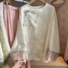 New Chinese-style Silk Hanfu Jacket – 2025 Spring Elegant Gold-Woven Jacquard National Style Top